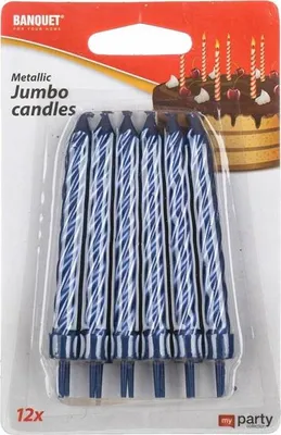 Produktbild von BANKETT Kerzen Geburtstag WIR PARTEIEN Jumbo, 12 St., im Halter, Farbmischung I