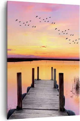 Produktbild von Bild auf Leinwand - Leinwandbild - Einteilig - Fußgängerbrücke Sommer Menschen Liebe - 70x100cm - Wand Bild - Wandbilder - Leinwanddruck - Wanddekoration - Leinwand bilder - Wandbild - PA70x100-3056