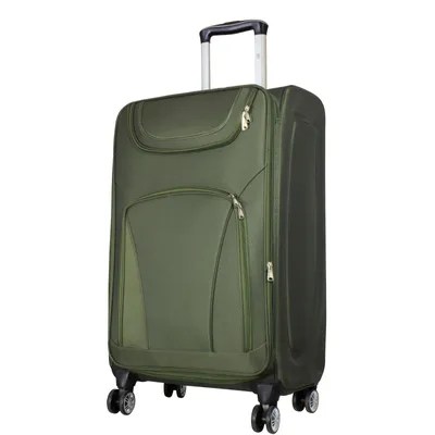 Produktbild von Großer Nylon Reisekoffer 78cm Maribor grün Trolley 4 Rollen leicht Weichgepäck