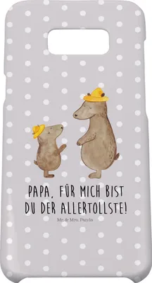 Produktbild von Mr. & Mrs. Panda Samsung Galaxy S8 plus Handyhülle  Bären mit Hut - Grau Pastell - Geschenk, Family, Handy Case, Cover, Muttertag, Kinder, Hülle, Lieblingsmensch, Papa
