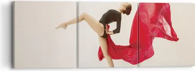 Produktbild von Bild auf Leinwand - Leinwandbild - 3 Teile - Ballerina Tanz Rot - 90x30cm - Wand Bild - Wanddeko - Wandbilder - Leinwanddruck - Bilder - Wanddekoration - Leinwand bilder - Wandbild - CA90x30-4437