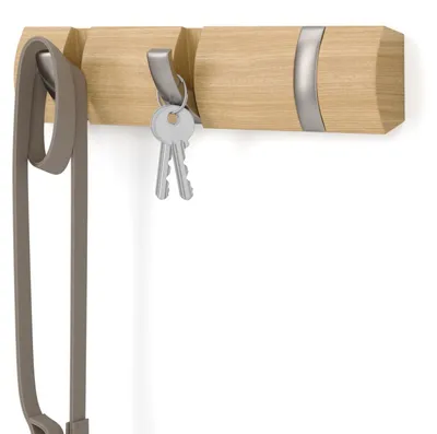 Produktbild von Umbra Flip, Draußen, Universalhaken, Silber, Holz, Acrylnitril-Butadien-Styrol (ABS), Holz, 6 cm, 300 mm