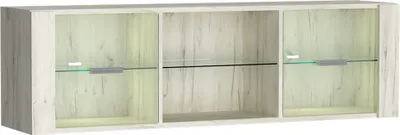 Produktbild von Lowboard modern in Esche weiß mit LED Glasbodenbeleuchtung INGENIO-161