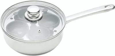 Produktbild von Famanu Eierkochtopf für 4 Eier - Rostfreier Edelstahl mit Antihaftbeschichtung - 20,5 cm