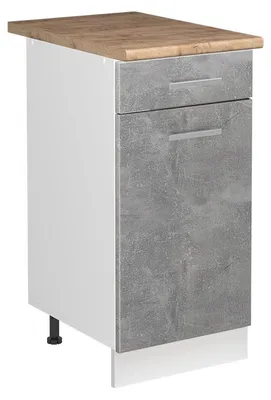 Produktbild von Spülenunterschrank Vicco R-Line Beton/Weiß 40 cm Arbeitsplatte Goldkraft Eiche, Model 72866
