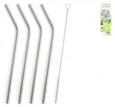 Immagine prodotto di H&H Set 4 Cannucce Inox Curve + Scovolino