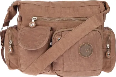 Produktbild von Damen Handtasche Crinkle Nylon Umhängetasche Schultertasche Tasche Shopper Bag Braun