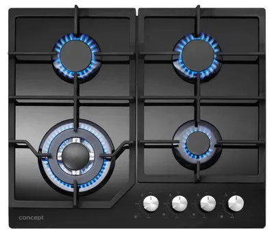 Zdjęcie produktu dla Concept PDV7460BC, Czarny, Wbudowany, 60 cm, Gaz, Szkło, 4 stref(y)
