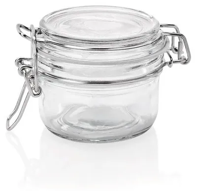 Productafbeelding van Glazen pot met schroefdeksel, inhoud 150 ml, diameter 8 cm, (hoogte) 7 cm