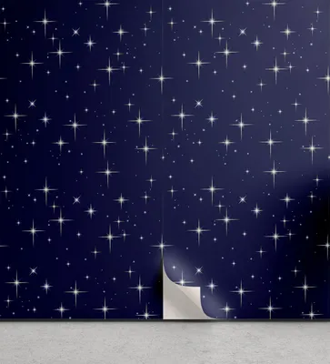 Produktbild von ABAKUHAUS Platz abziehbare & klebbare Tapete für Zuhause, Nacht Skyline mit Sternen, selbstklebendes Wohnzimmer Küchenakzent, 33 cm x 250 cm, Weiß Lila
