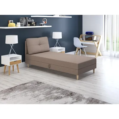 Obrázok produktu pre Čalúnená jednolôžková posteľ 80x195 MENDY 1 - svetlá hnedá