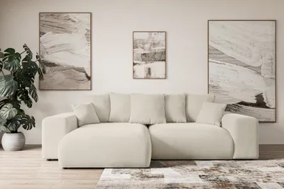 Produktbild von Ecksofa mit Schlaffunktion und Bettkasten ESKAR-L -266x176x72 cm Beige- Corner Sofa Bett Eckcouch Couch L-Form Schlafcouch Ausziehbar Wohnlandschaft Schlafsofa Cauchsofa