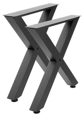 Tafelbeine aus Stahl, X-Form, 2 Stk., 75x76 cm, max. 1000 kg