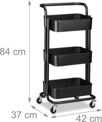 Image de Chariot à trois étages RD4150, noir