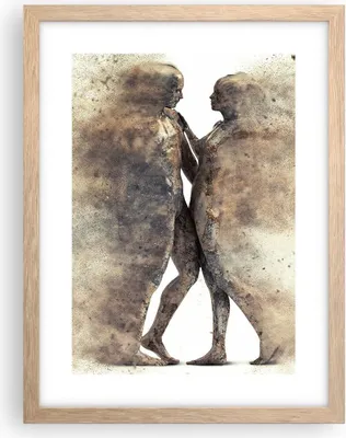 Produktbild von Gerahmtes Poster - Rahmen in heller Eiche - Staub eine Frau ein Mann der Liebe - 30x40 cm - Wand Bild - Wanddeko - Wandbilder - Wandposter - Bilderrahmen - Bilder - Kunstdruck - P2NPA30x40-3102