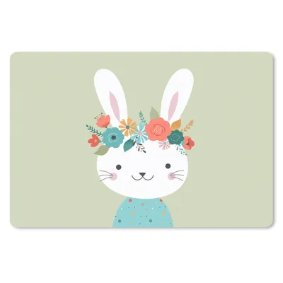 Produktbild von MuchoWow® Mauspad Mousepad Kaninchen - Sommer - Blumen 27x18 cm - Mousepads - Maus Mat - Pad - Mausunterlage - Büroartikel - Desk Matten