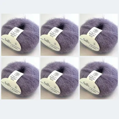Produktbild von 6x Sally by Permin – Fluffiges Garn aus Superfine Alpaka, Baumwolle & Merino (175m/50g) (02 hellviolett)