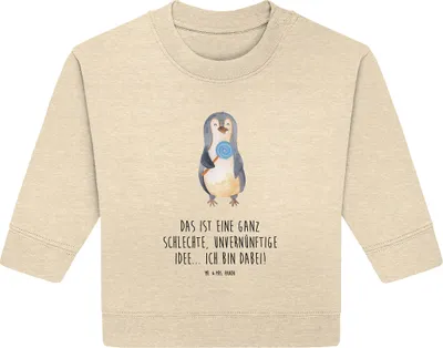 Produktbild von Mr. & Mrs. Panda Organic Baby Pullover Pinguin Lolli 6. - 12. Monat - Natural Raw - Geschenk, Spruch, Unvernünftig, Bullover, Süßigkeiten, Blödsinn