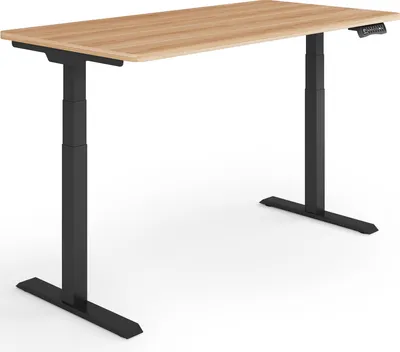 Produktbild von ESMART EZX-132BM 120x60cm Ahorn-Nachbildung Ergonomischer Steh-Sitz-Schreibtisch Stufenlos elektrisch höhenverstellbar 60,5-125,5 cm 3x Memory Aktivitätserinnerung Schnelle Montage