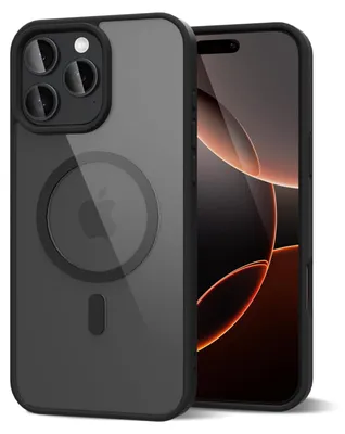 Obrázek produktu pro Magnetický kryt pro iPhone 16 Pro, kompatibilní s MagSafe, průhledné nárazuvzdorné pouzdro, ochranný zadní kryt Černá