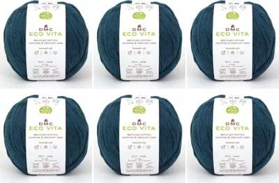Image de 6 pelotes de DMC Eco Vita – fil composé à 80 % de coton recyclé et à 20 % de fibres recyclées, 388 (couleur 8)