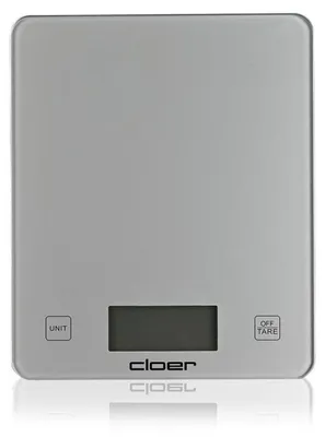 Produktbild von Cloer 6878, Elektronische Küchenwaage, 10 kg, 5 g, Silber, Glas, Arbeitsplatte