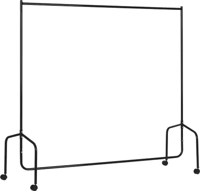 Image de HOMCOM Portant à Vêtements avec Roulettes Tringle a Vêtement solide Charge 140 Kg 180 x 60 x 170 cm Porte-Manteau en acier noir