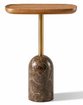 Immagine prodotto di 2 tavolini laterali, stile moderno, colore marrone, pratici, ideali per il soggiorno, in legno, nuovi