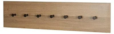 Wandgarderobe 7 Haken Eiche/Metall 80x20x5 cm