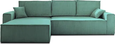 Produktbild von Best Mobilier Dellia, Ecksofa, Blau, 4 Sitz(e), Dellia, Samt, Holz