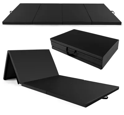 Obrázok produktu pre Skladacia podložka na cvičenie – fitness podložka – joga podložka – gymnastická podložka – podložka na hranie – čierna – 300x117x5 cm