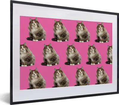 Produktbild von MuchoWow® MuchoWow® Gerahmtes Poster Tier - Muster - Rosa 40x30 cm - Poster mit zchwarzem Bilderrahmen - Bilderrahmen - Poster im Rahmen