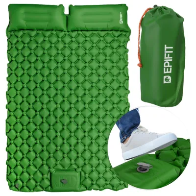 Produktbild von Isomatte selbstaufblasend Luftmatratze Schlafmatten Doppelmatt 195*120*5cm Outdoor für zwei Personen Grün