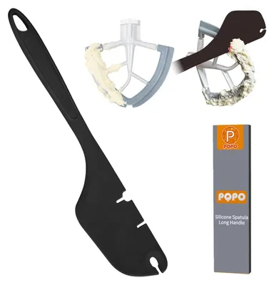 12-Zoll-Silikon-Spatelmixer-Schaber, schwarz, für Küchenmaschinen