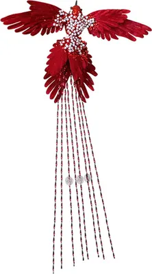 Produktbild von Künstlicher Glitzervogel, realistischer Langschwanzkolibri mit Kunstperlen, Weihnachtsbaumschmuck für Hochzeiten, Partys, Girlanden und Kränze
