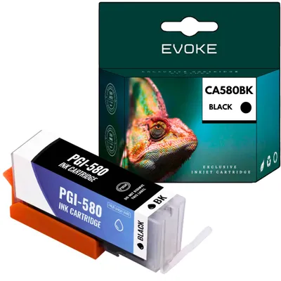Produktbild von Evoke kompatible Tinte für Canon PGI-580XL PGI580XL PGI-580PGBK Schwarz 28 ml 500 Seiten PIXMA TR7550 8550; TS6150 6151 6250 6251 6350 6350a 6351 705 705a 8100 8150 8151 8152 8250 8251 8252 9150 9155