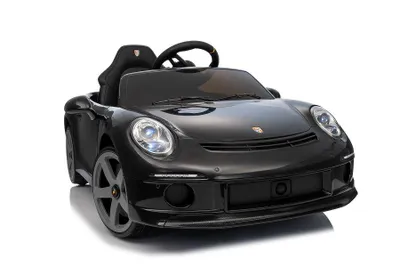 Immagine prodotto di Veicolo per bambini – Auto elettrica "Porsche 911 RUF" – Con licenza – Batteria da 12 V, telecomando da 2,4 GHz, MP3 + sedile in pelle + EVA - Nero