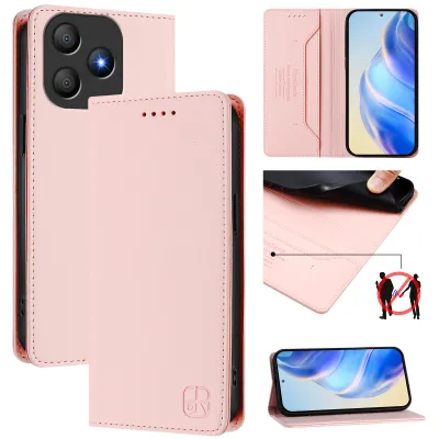 Image de Etui en cuir pour Blackview Wave 9C, étui à rabat avec fentes pour cartes, portefeuille et support Rose