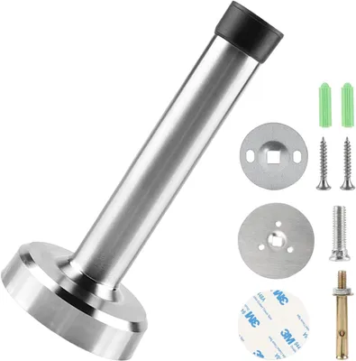 Produktbild von Edelstahl Wandtürpuffer, 12 cm, Wandmontage, Selbstklebend, Geräuschdämpfender Türpuffer für Zuhause