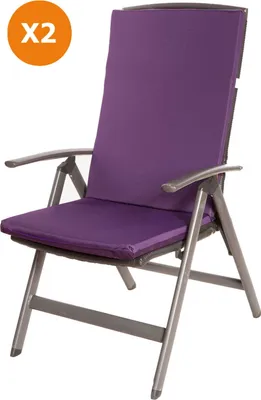 Produktbild von Stuhlkissen 2er set | Sitzkissen 110x47x4cm Violett | sitzkissen stuhl | stuhlkissen outdoor | sitzkissen hochlehner