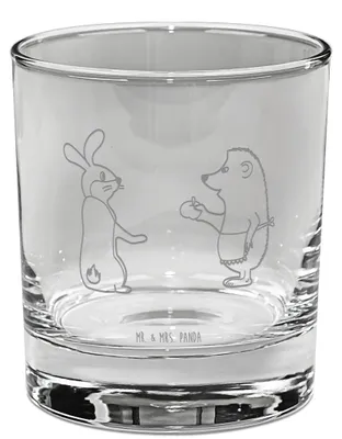 Produktbild von Mr. & Mrs. Panda Tumbler Glas Hase Igel - Transparent - Geschenk, Trennungsschmerz, Scotch, Gute Laune, Whisky, Trösten, Whiskyglas, Gravur, Herzschmerz, Liebe Spruch