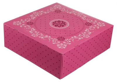 Produktbild von 50 Tortenkartons für Kuchen, einteilig, eckig, 34x34x11cm, pink