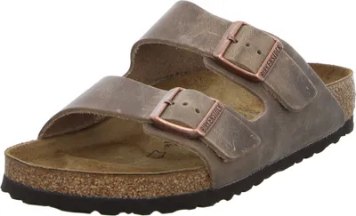 A single Birkenstock Arizona sandal is shown from a slightly elevated side angle against a white background.