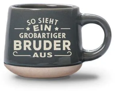 Produktbild von Bruder Espressotasse 60ml Steinzeug rustikal erdige Farbtöne spülmaschinen- & mikrowellengeeignet Duo-Geschenkset 5,8cm hoch