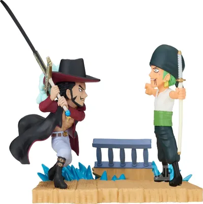Produktbild von One Piece: World Collectible Figure Log Stories - Roronoa Zoro vs Dracule Mihawk Figur