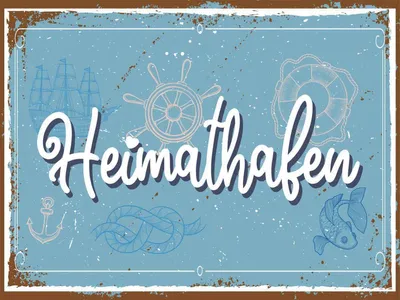 Produktbild von vianmo Holzschild 30x40 cm Heimathafen Dekoration