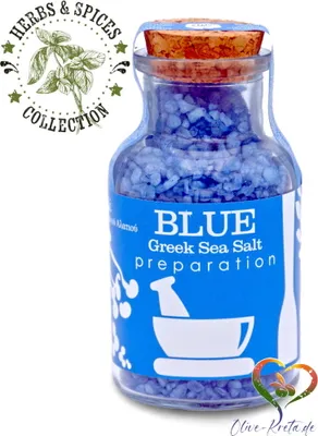 Produktbild von ELLIE 14202 Blaues Meersalz 185g im Korkenglas, Salzkristalle von Kreta