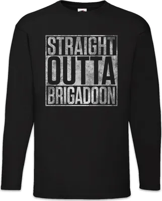 Produktbild von Urban Backwoods Straight Outta Brigadoon, Langarm T-Shirt, Farbe: Schwarz, Größe: M