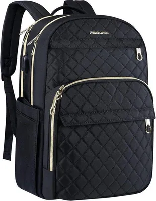 Produktbild von Famanu Laptoprucksack 39,6 cm stilvoller Tagesrucksack mit USB-Ladeanschluss - Schwarz