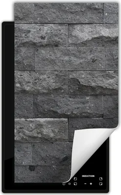 Produktbild von DarHaus Herdabdeckplatte 1 teilig 30x52 cm Anti Rutsch Matte Aufrollbar, grau - Ziegelstein
